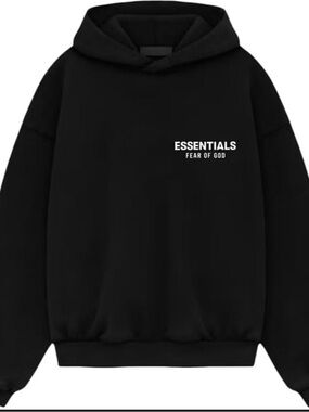 Fear of God Essentials Black Pullover Hoodie